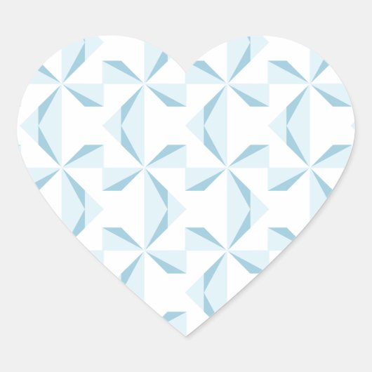 Sky Blue Pinwheels Hart Sticker (Voorkant)