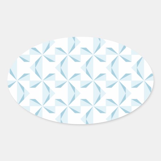 Sky Blue Pinwheels Ovale Sticker (Voorkant)