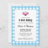 Sky Blue Plaid I Do BBQ Ping Pong Invitation (Devant)