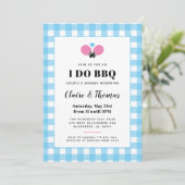 Sky Blue Plaid I Do BBQ Ping Pong Invitation (Debout devant)