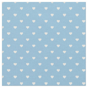 Sky Blue Polka Dot Hearts Stof