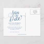 Sky-blue pushstrokes Sparen de typografie van de D Aankondigingskaart (Achterkant)