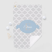 Sky Blue Quatrefoil - Aangepaste Golfhanddoek (Insitu)