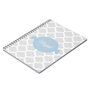 Sky Blue Quatrefoil Carnet Spiral personnalisé