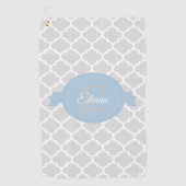 Sky Blue Quatrefoil Serviette de golf personnalisé (Devant)