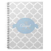 Sky Blue Quatrefoil Specialized Spiral Notitieboek (Voorkant)