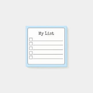 Sky Blue Retro Lined Checklist Post-it® Notes