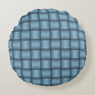 Sky Blue Ribbon Rond Kussen