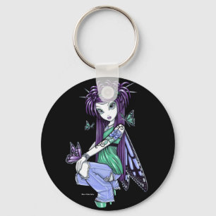 "Sky" Blue Roos Tattoo Butterfly Fairy Sleutelhang Sleutelhanger