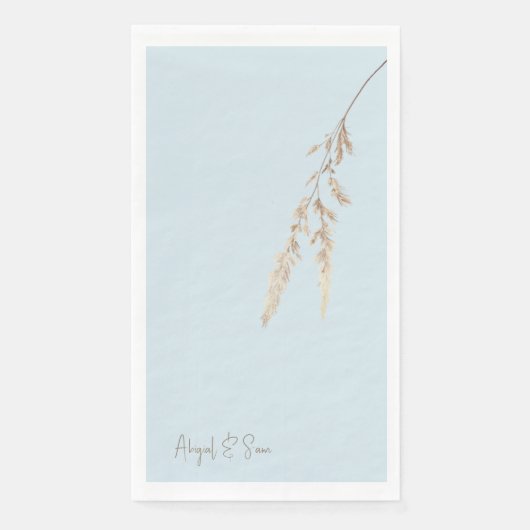 Sky Blue Script Aangepaste bruiloft Servet (Voorkant)