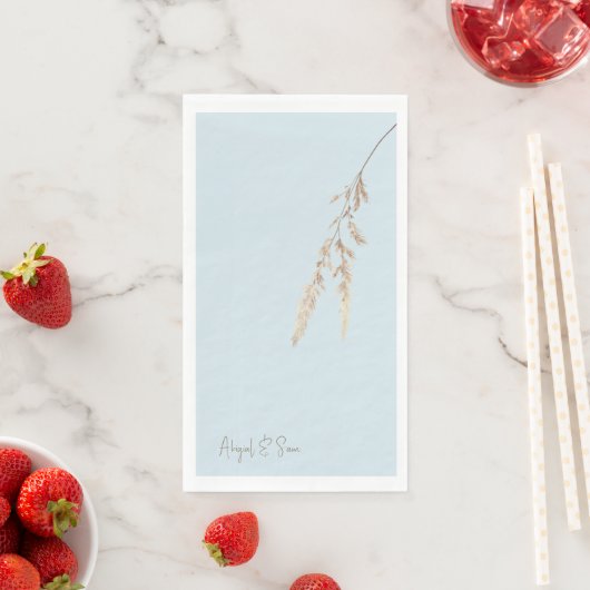 Sky Blue Script Aangepaste bruiloft Servet (Insitu)