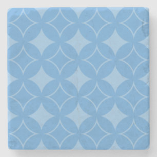 Sky blue shippo-patroon stenen onderzetter