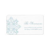Sky Blue Snowflake Holiday Retouradres Etiket (Voorkant)
