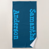 Sky Blue Text Personalized Beach Towel Strandlaken (Voorkant)
