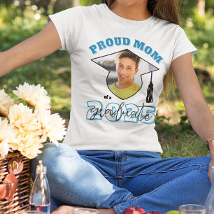 Sky Blue Trotse moeder van een Afstuderen foto T-shirt