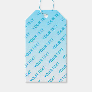 Sky Blue (veranderlijke kleur!) Ombre & Tekstpatro Cadeaulabel