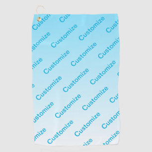 Sky Blue (veranderlijke kleur!) Ombre & Tekstpatro Golfhanddoek