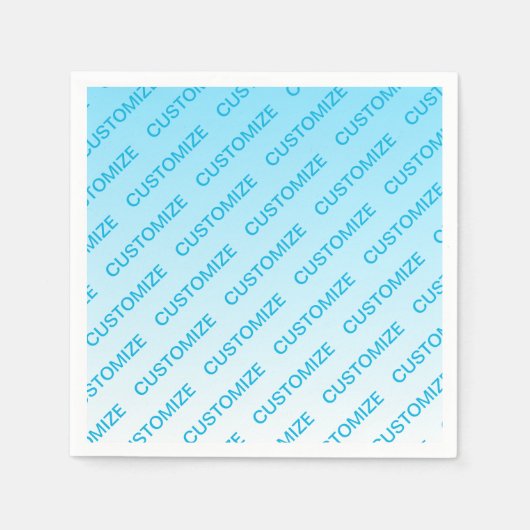Sky Blue (veranderlijke kleur!) Ombre & Tekstpatro Servet (Voorkant)