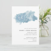 Sky Blue Waterverf Baby shower Kaart (Staand voorkant)