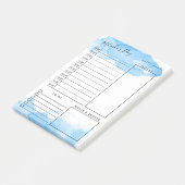 Sky Blue Waterverf Daily Planner Post-it® Notes (Schuin)