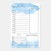 Sky Blue Waterverf Daily Planner Post-it® Notes (Voorkant)