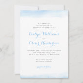 Sky Blue Waterverf Dip Wedding Kaart (Voorkant)