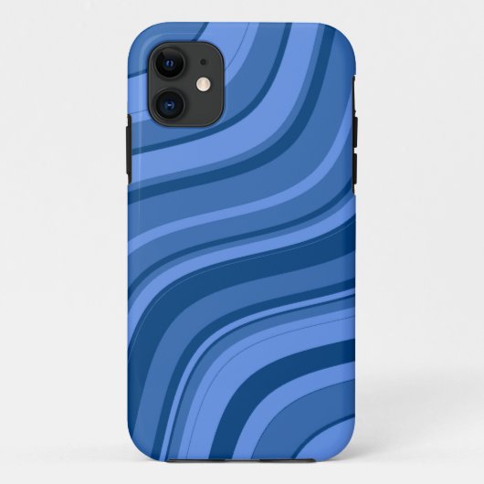 Sky Blue Wavy Stripes Pattern Case-Mate iPhone Case (Achterkant)