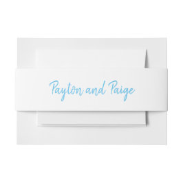 Sky Blue Wedding Invitation Typography Bands Uitnodigingen Wikkel
