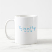 Sky Blue Wedding Personalized Coffee Mok (Links)