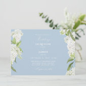 Sky Blue White Hydrangeas Wedding II Kaart (Staand voorkant)