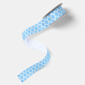 Sky Blue White Moroccan Quatrefoil Pattern #4 Lint (Achterkant)