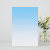 Sky Blue White Ombre Briefpapier (Staand voorkant)
