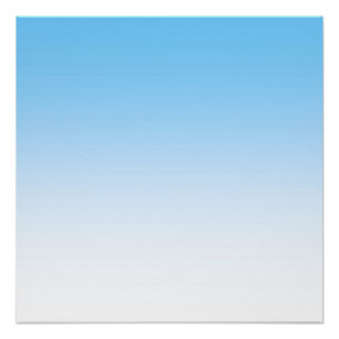 Sky Blue White Ombre Perfect Poster