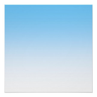 Sky Blue White Ombre Perfect Poster