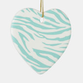 Sky Blue White Zebra Dier Keramisch Ornament (Rechts)