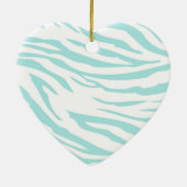 Sky Blue White Zebra Dier Keramisch Ornament (Achterkant)