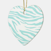 Sky Blue White Zebra Dier Keramisch Ornament (Links)