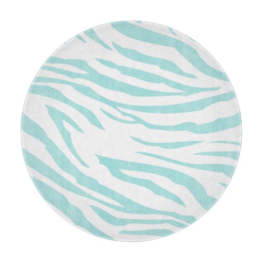 Sky Blue White Zebra Dier Snijplank (Voorkant)