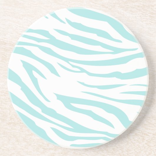 Sky Blue White Zebra Dier Zandsteen Onderzetter (Voorkant)