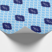 Sky Blue WhMarokkaanse #5 Navy Blu 5c Naam Monogra Cadeaupapier (Hoek)