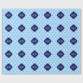 Sky Blue WhMarokkaanse #5 Navy Blu 5c Naam Monogra Cadeaupapier (Vlak)