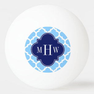 Sky Blue WhMarokkaanse #5 Navy Blu 5c Naam Monogra Pingpongballen