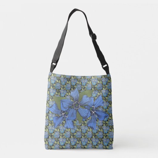Sky Blue Wildflower Monogram Delight Crossbody Tas (Achterkant)