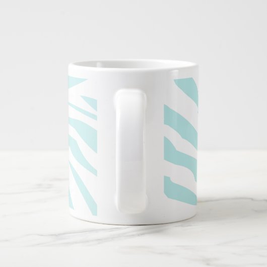 Sky Blue Zebra Print Extra Grote Mok (Achterkant)