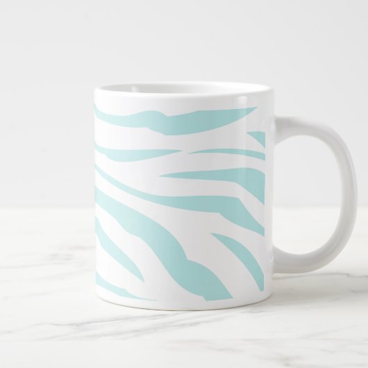 Sky Blue Zebra Print Extra Grote Mok (Rechts)