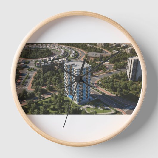 Sky Building Wall Clock – Modern Timepiece (Voorkant)