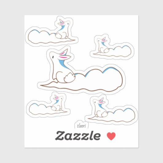 Sky Bunny - Simple Stylized Drawing Sticker (Vel)