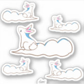 Sky Bunny - Simple Stylized Drawing Sticker (Voorkant)