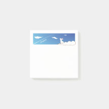 Sky Bunny Sticky Notes met tekst