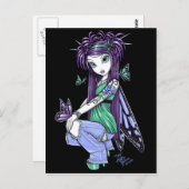 "Sky" Butterfly Roos Fairy Briefkaart (Voorkant / Achterkant)